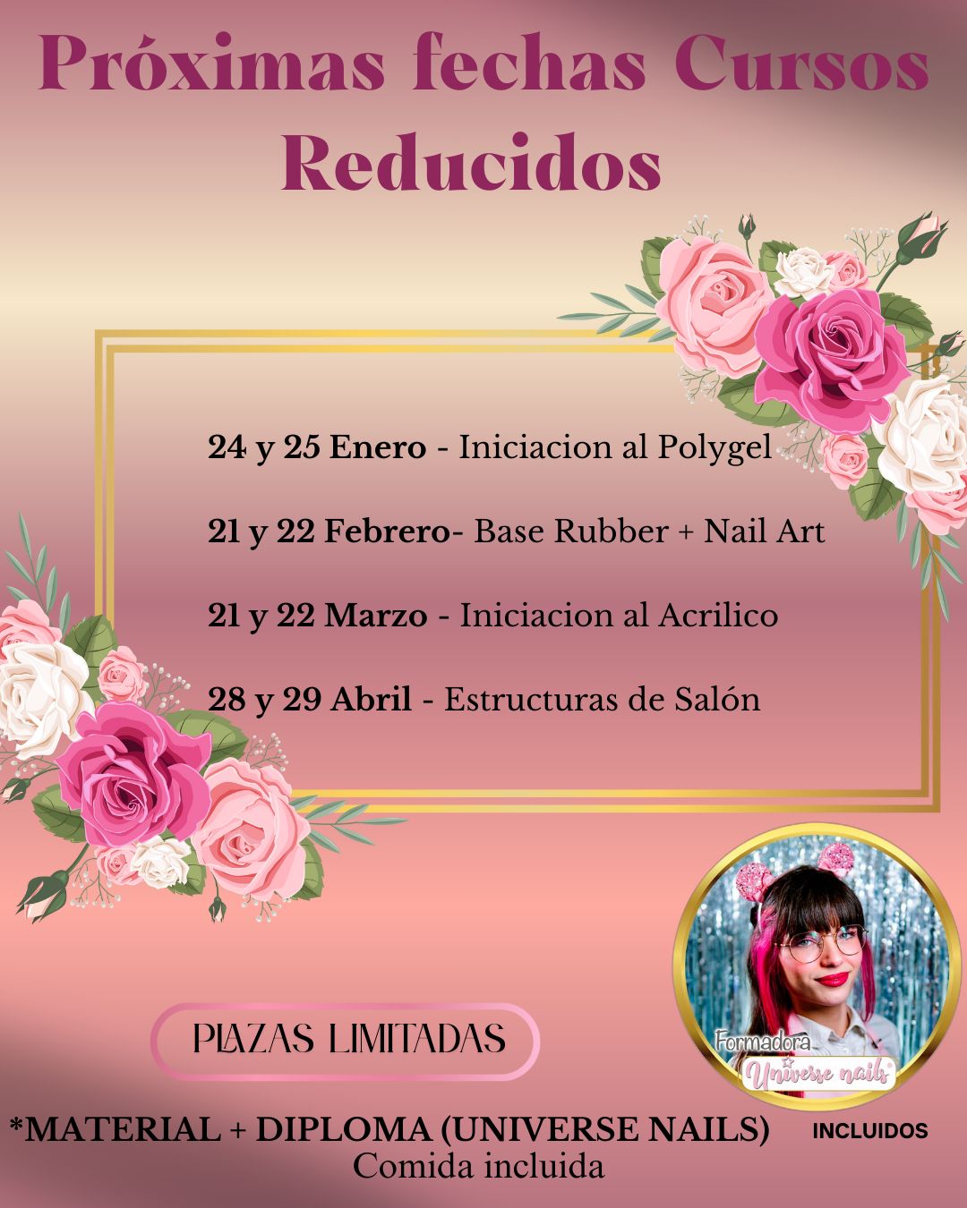 Próximas fechas Cursos Reducidos - Diamond Studio